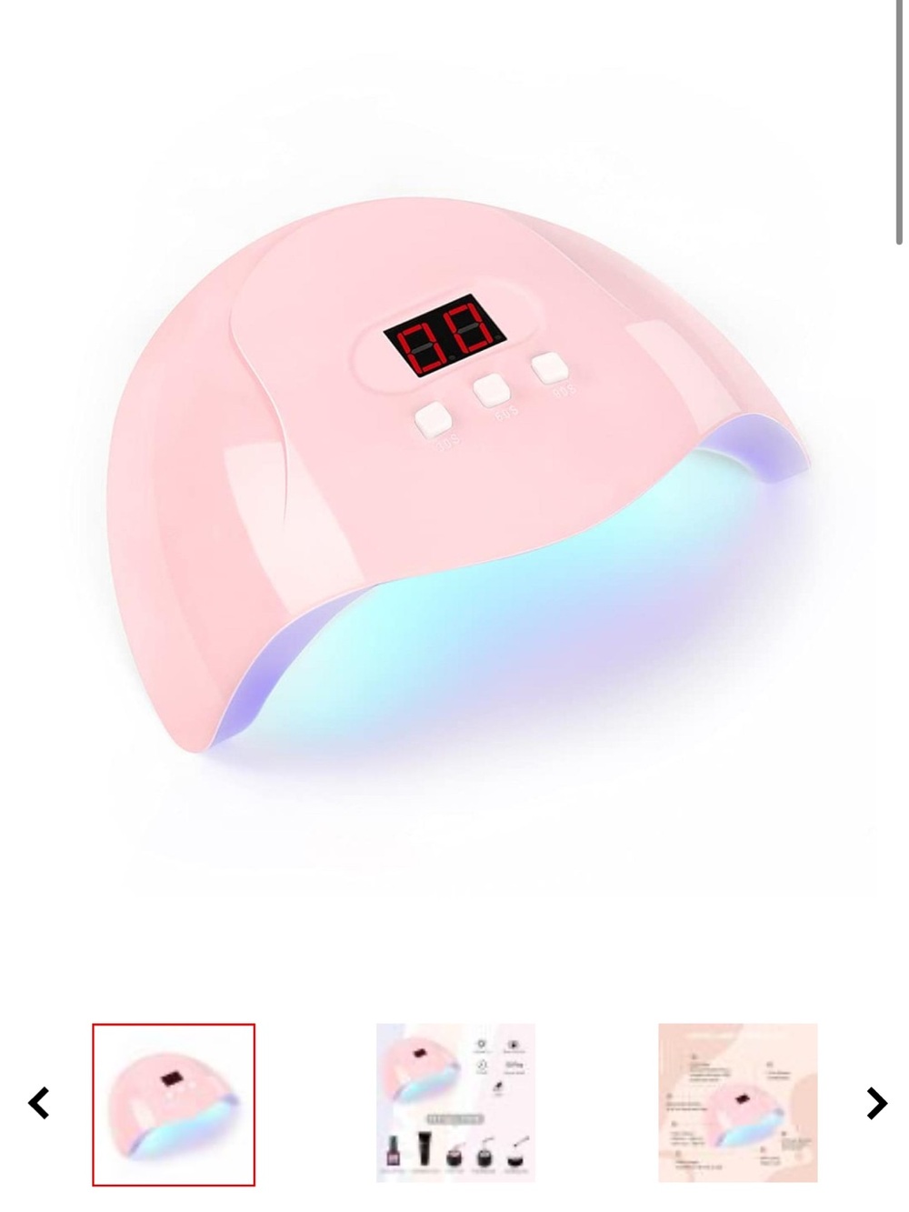 Pink LED UV Nail Lamp with Digital Timer